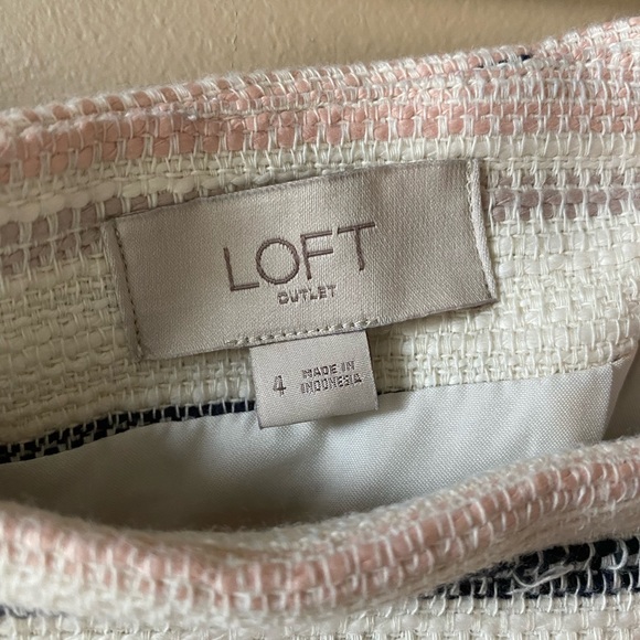 LOFT tweed skirt with fringe size 4 - Picture 4 of 4